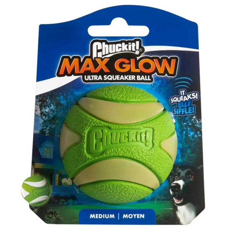 Chuckit Max Glow Ultra Squeaker Ball